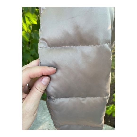 90s Y2K Guess Silver Metallic Satin Down Puffer Jacket Belt - Picture 11 of 16